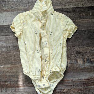 Boys anchor button down short sleeve